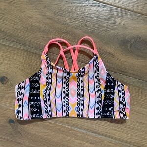 Wonder Nation Pink and Yellow Kids Bikini Top